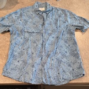 (J37) Peter Werth Blue Casual Button Down Shirt Sz L